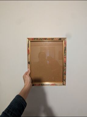 Floral Gold Picture Frame - Pink, Green, Gold Accents